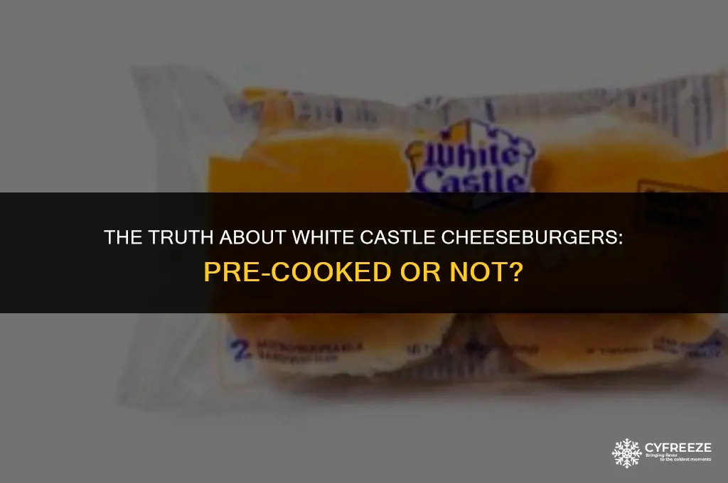 are white castle cheeseburgers cooked before freezing
