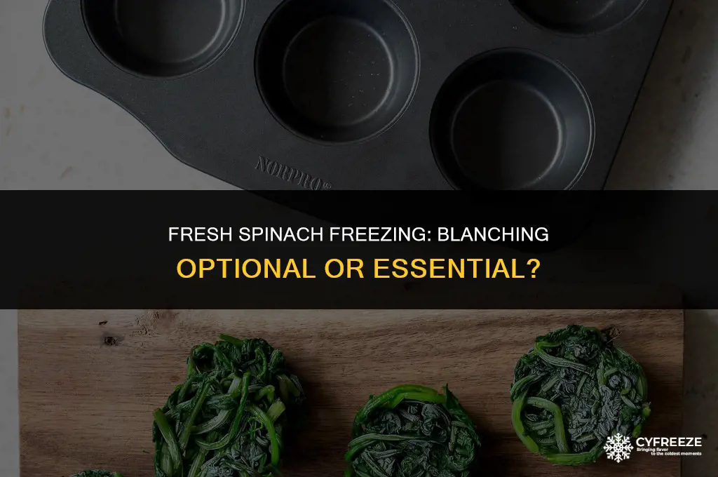 can a person freeze fresh spinach without blanching