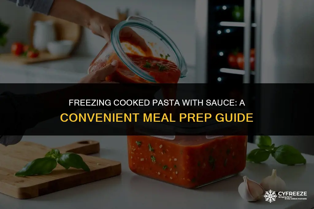 can cooked pasta with sauce go to freezer