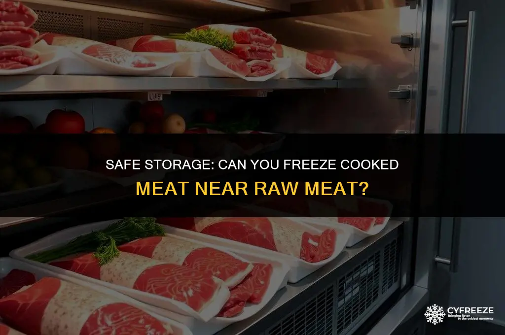 can freeze cooked meat near raw meat