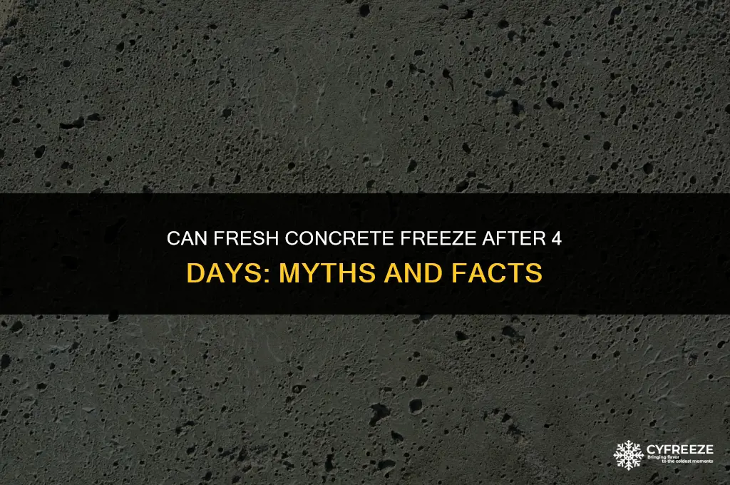 can fresh concrete freeze after 4 days