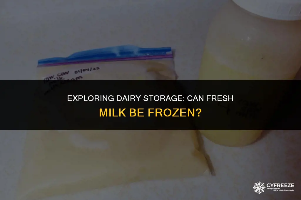 can fresh milk be freezed
