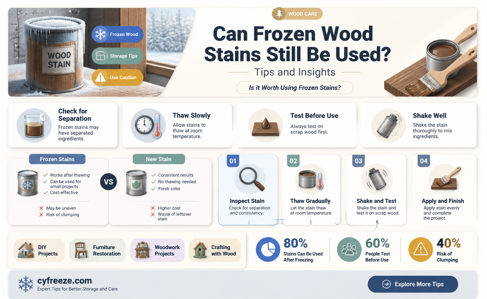 can wiid stains be used if they freeze