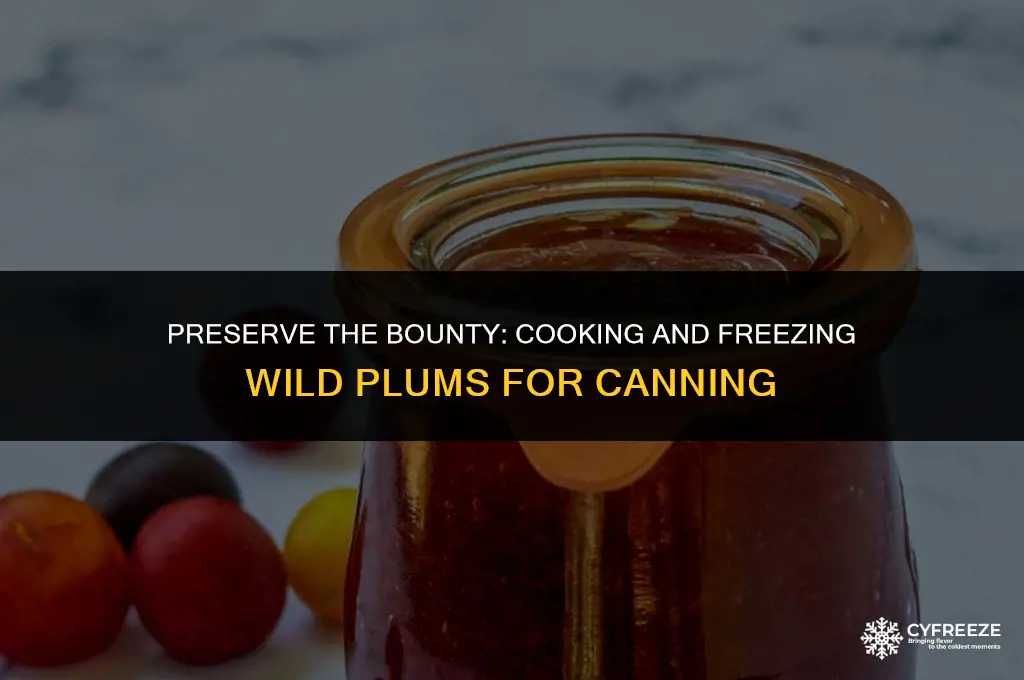 can i cook and freeze wild plums for canning later