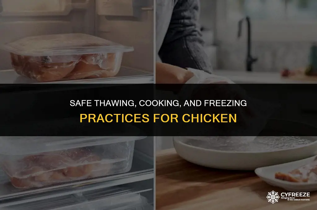 can i defrost chicken cook it and freeze it again