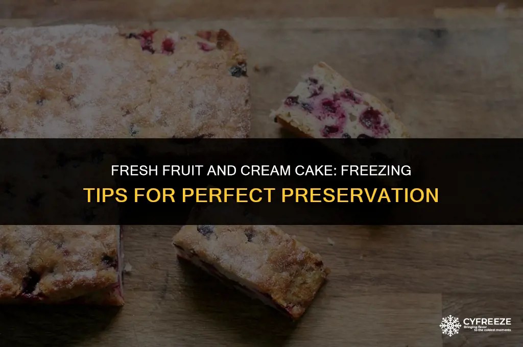 can i freeze a cake with cream and fresh fruit