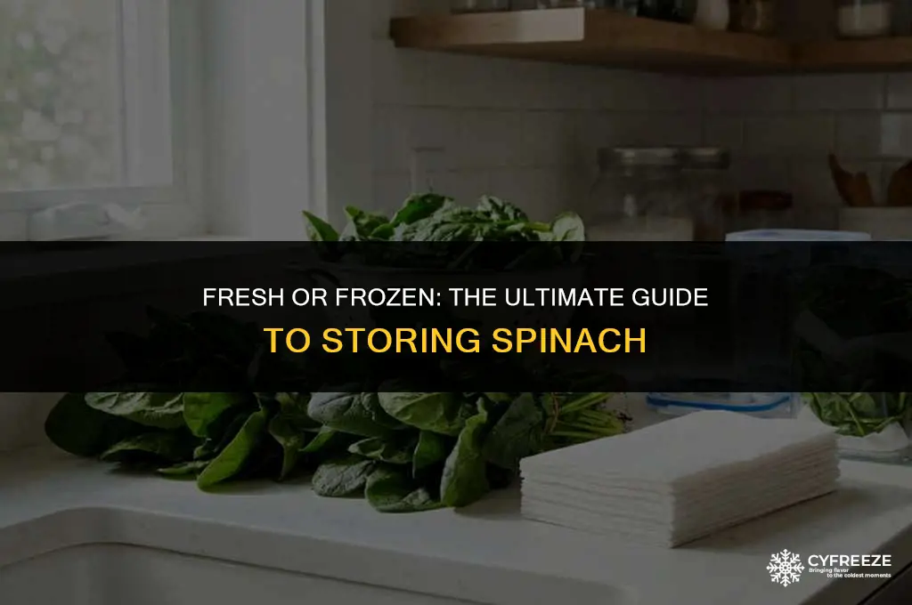 can i freeze apinach fresh