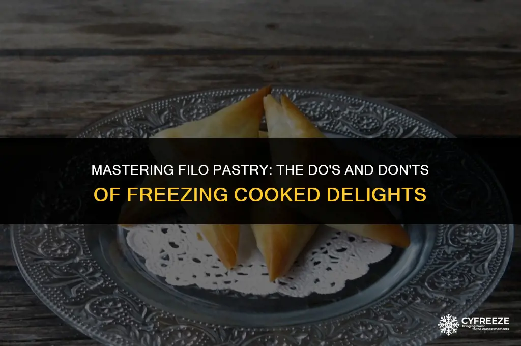 can i freeze cooked filo pastry