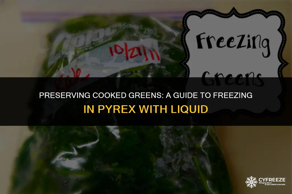 can i freeze cooked green in pryex with liquid