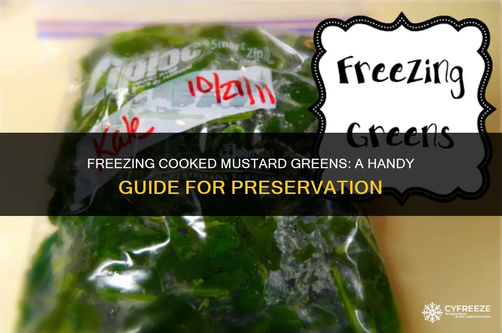 can i freeze cooked mustard greens