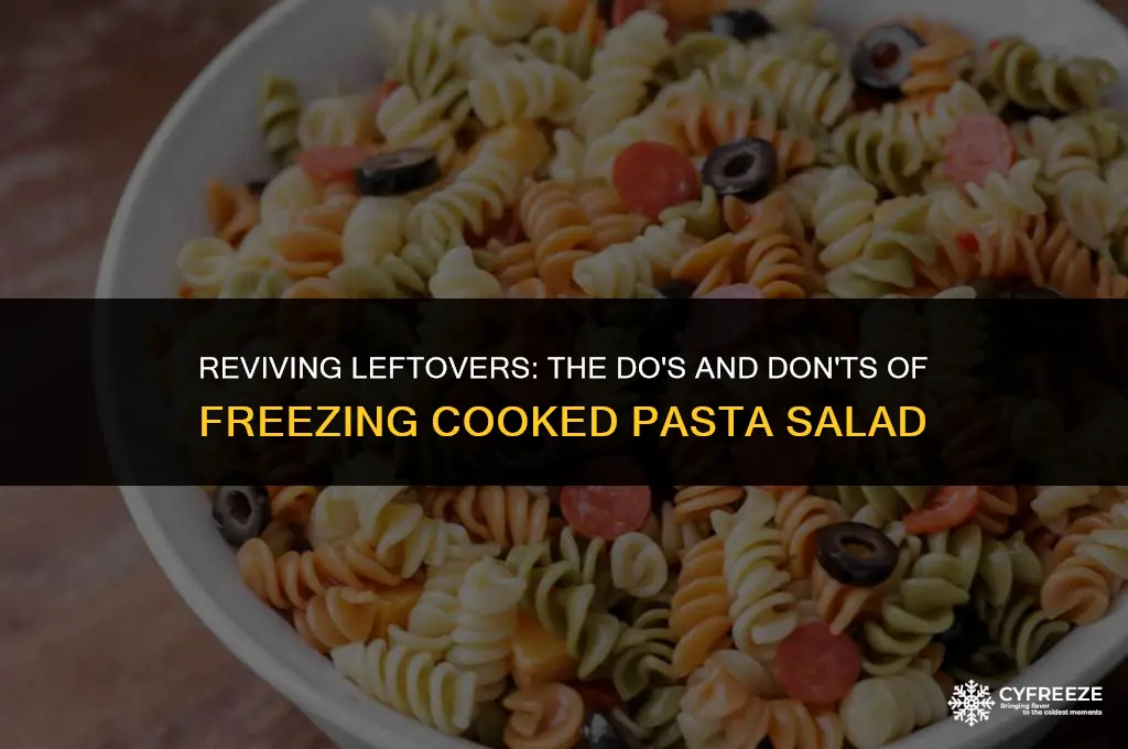 can i freeze cooked pasta salad