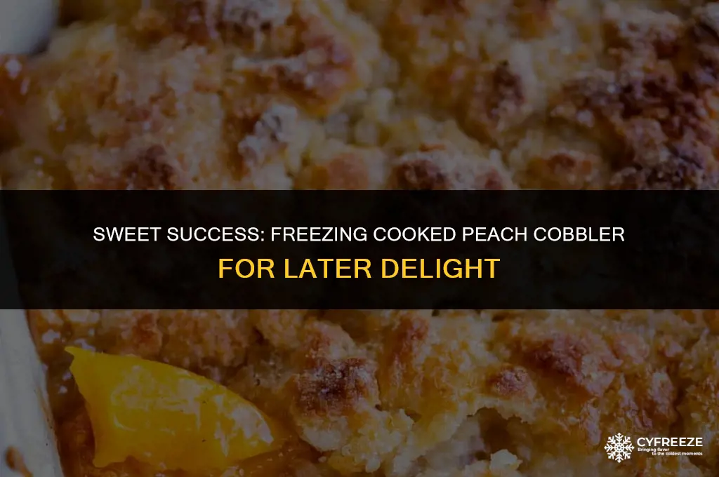 can i freeze cooked peach cobbler