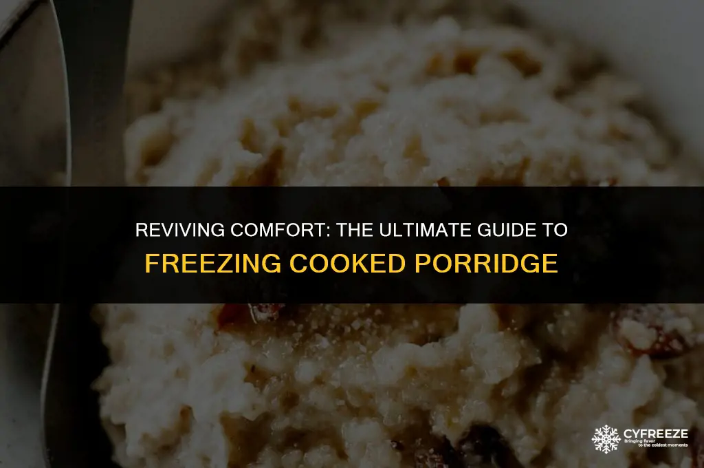 can i freeze cooked porridge