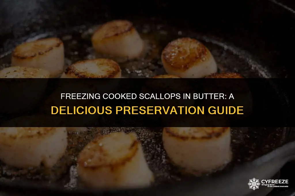 can i freeze cooked scallops in butter