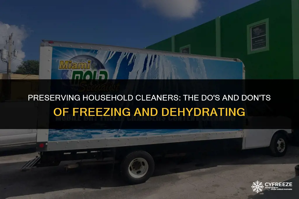 can i freeze dry or dehydrate household cleaners