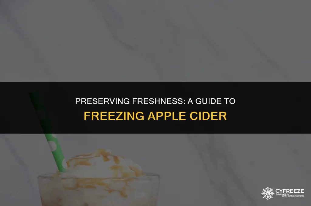 can i freeze fresh apple cider