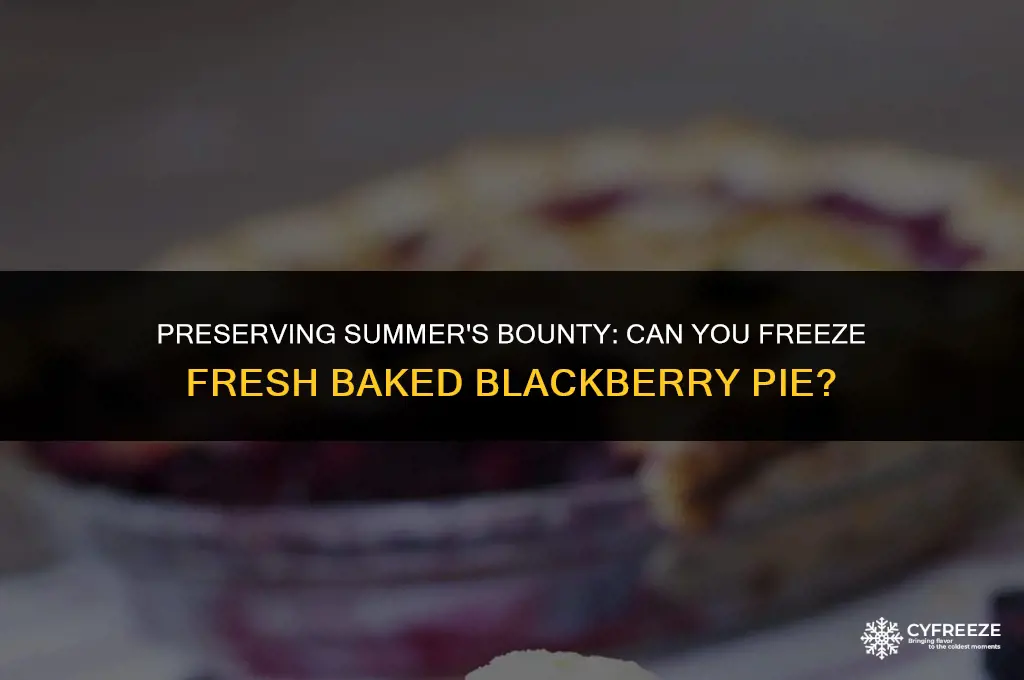 can i freeze fresh baked blackberry pie