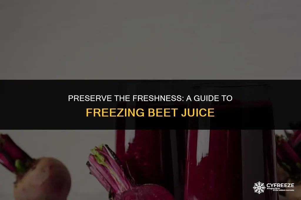 can i freeze fresh beet juice