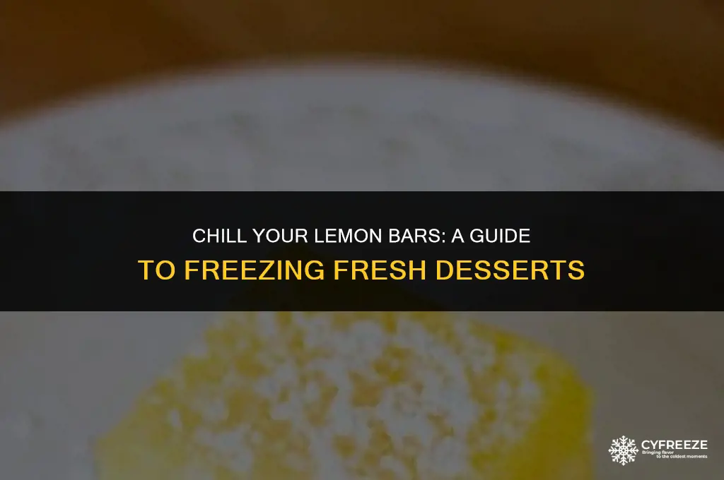 can i freeze fresh lemon bars