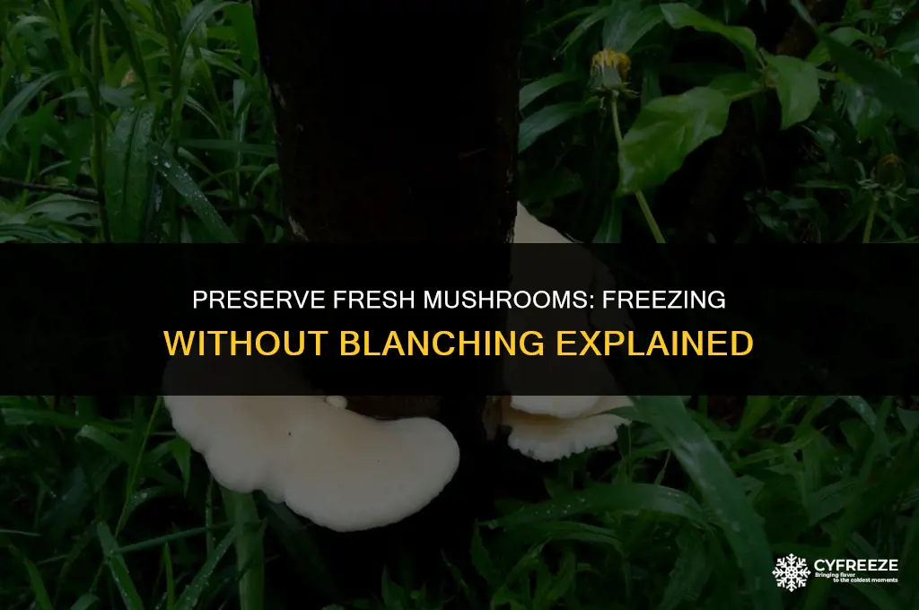 can i freeze fresh mushrooms without blanching