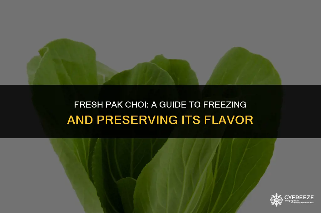 can i freeze fresh pak choi