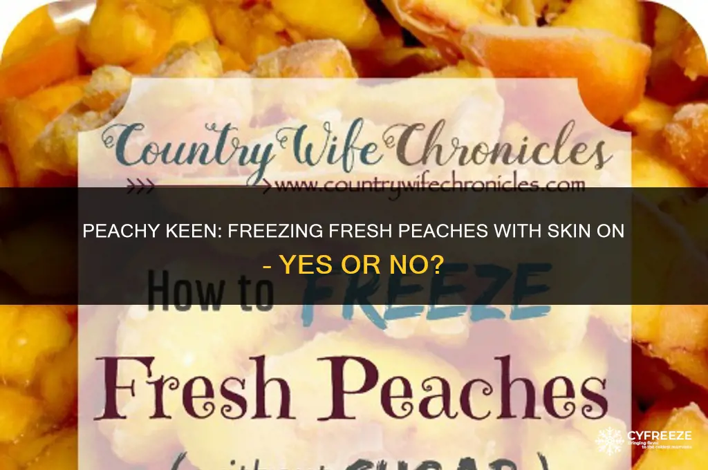 can i freeze fresh peaches with the skin on