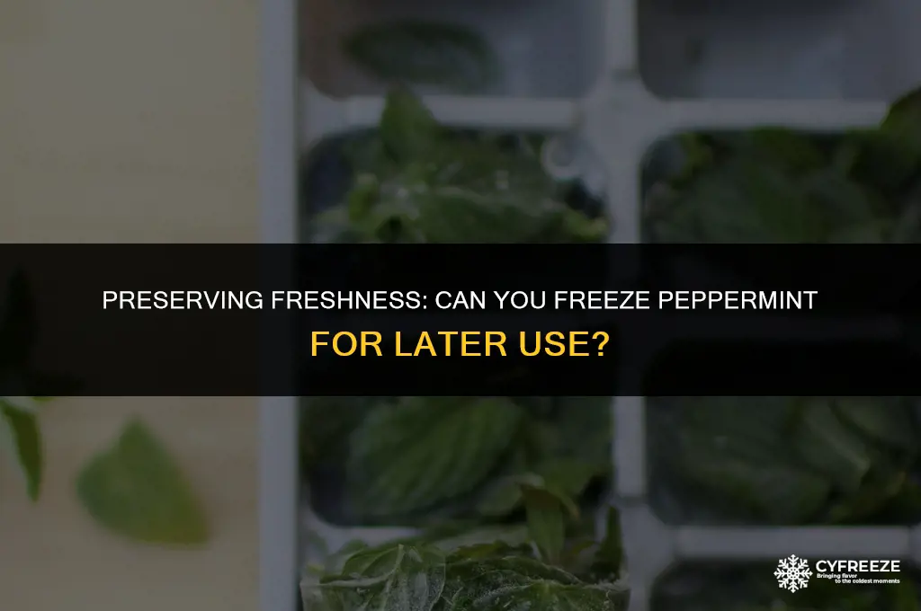 can i freeze fresh peppermint