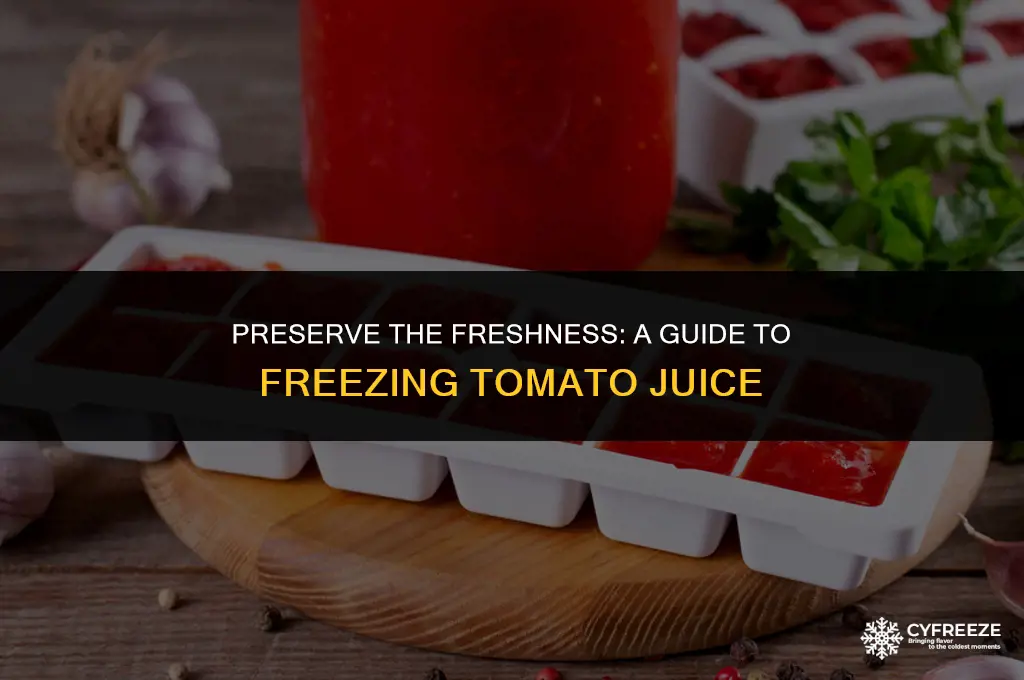 can i freeze fresh tomato juice