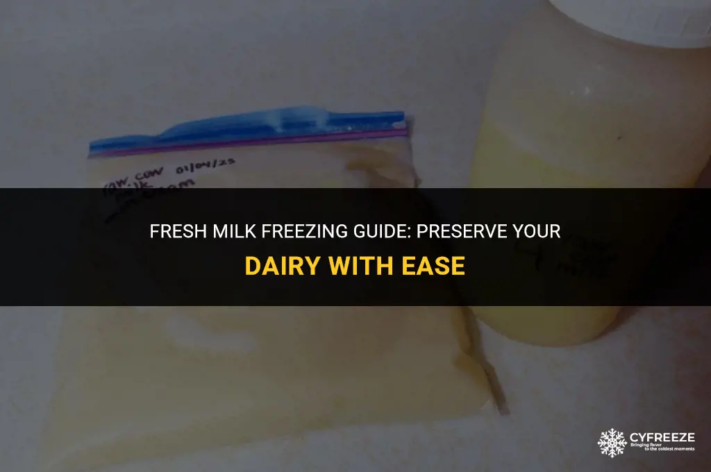 can i freeze fresh whole milk