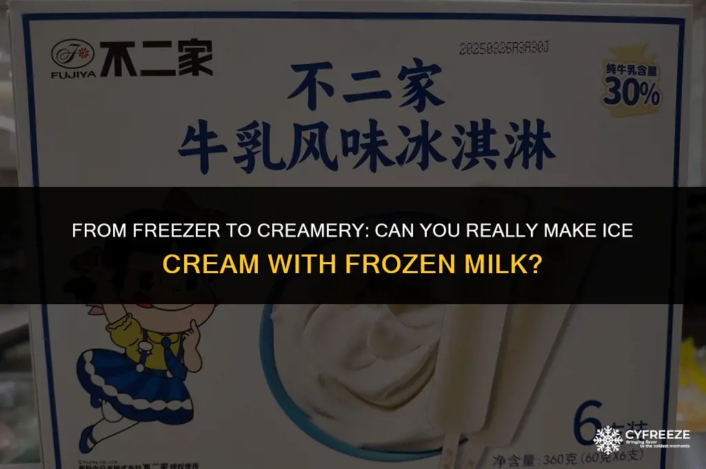 can i freeze milk to make ice cream