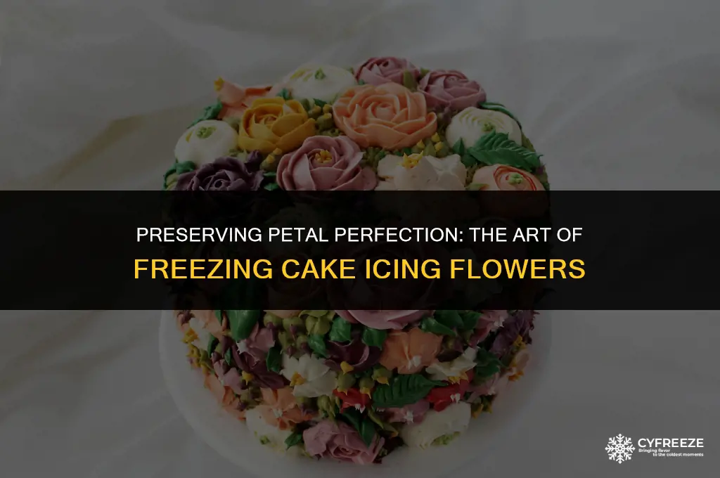 can i freeze my cake icing flowers