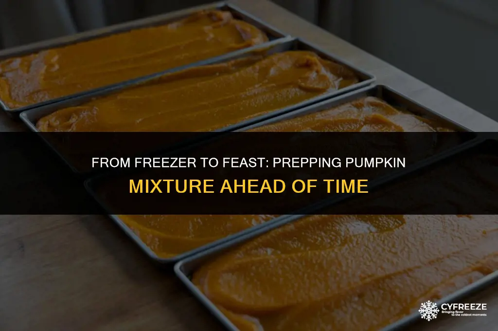 can i freeze pumpkin mixture before cooking
