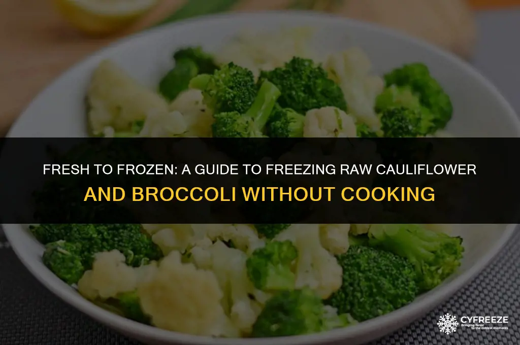 can i freeze raw cauliflower and brocolli without cooking