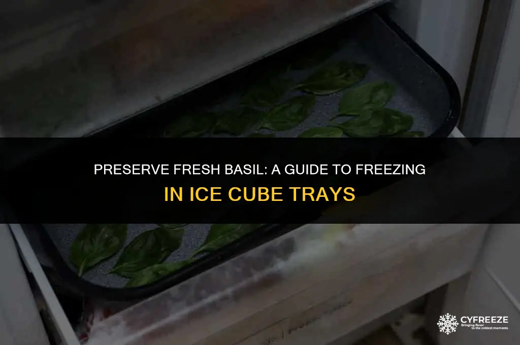 can i freezing fresh basil leaves ice cube trays