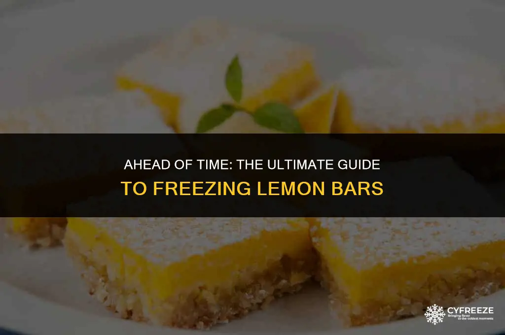 can i make lemon bars in advance and freeze them