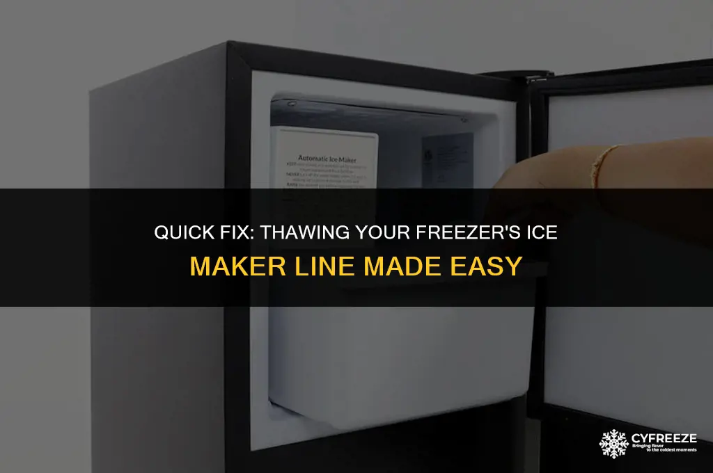 can i open my freezer to thaw ice maker line