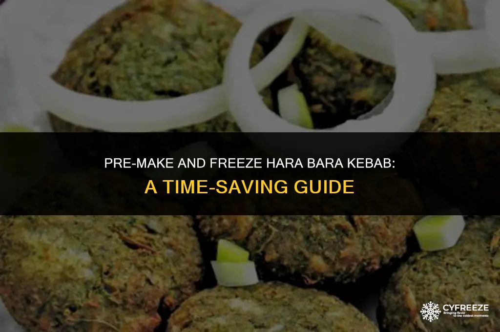 can i pre make hara bhara kebab and freeze