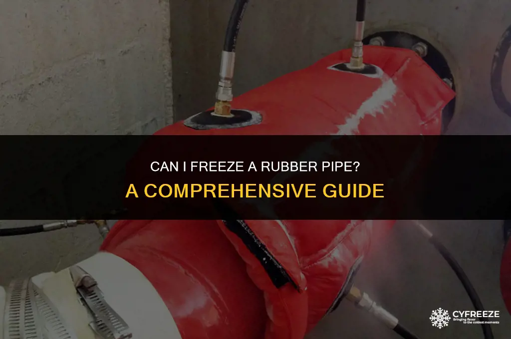 can i put a rubber pipe in the freezer