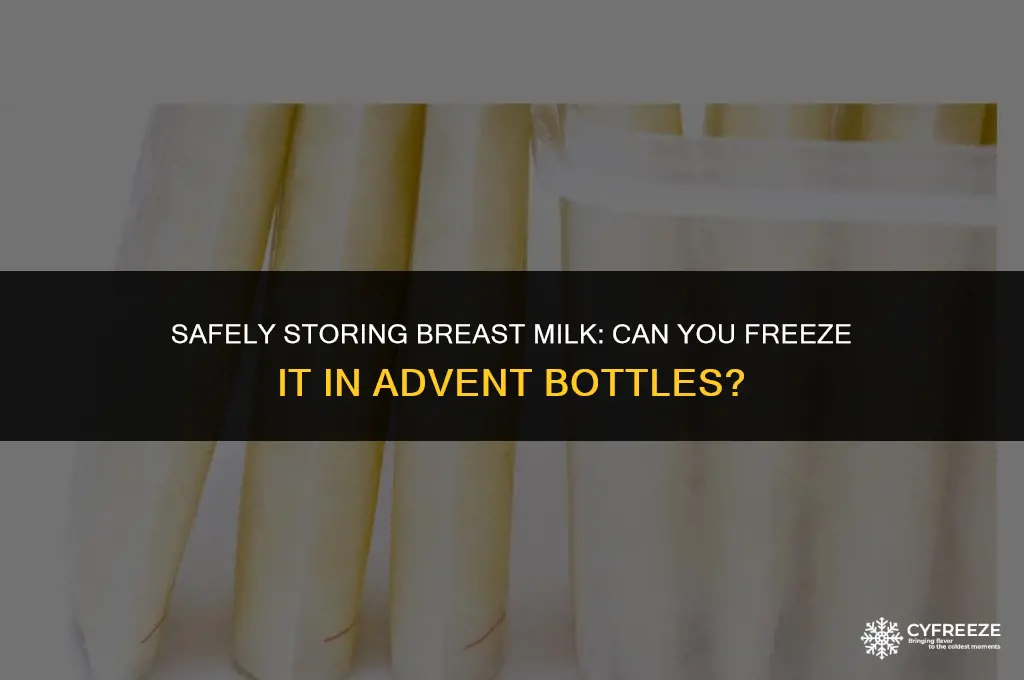 can i put advent bottle in freezer with breastmilk