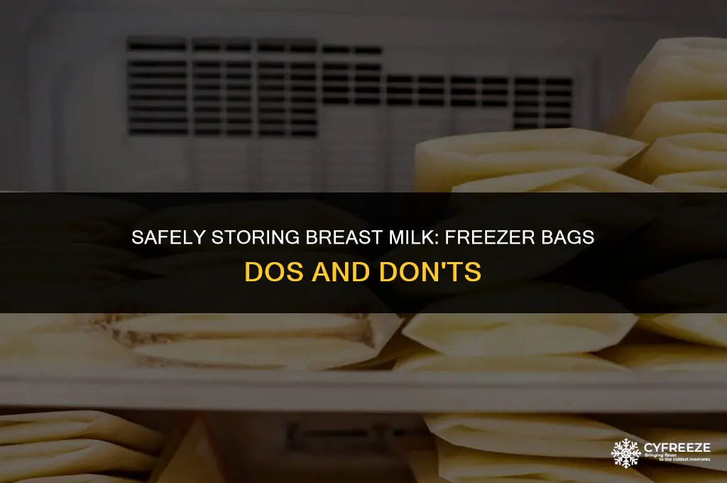 can i put breast milk storage bags in freezer