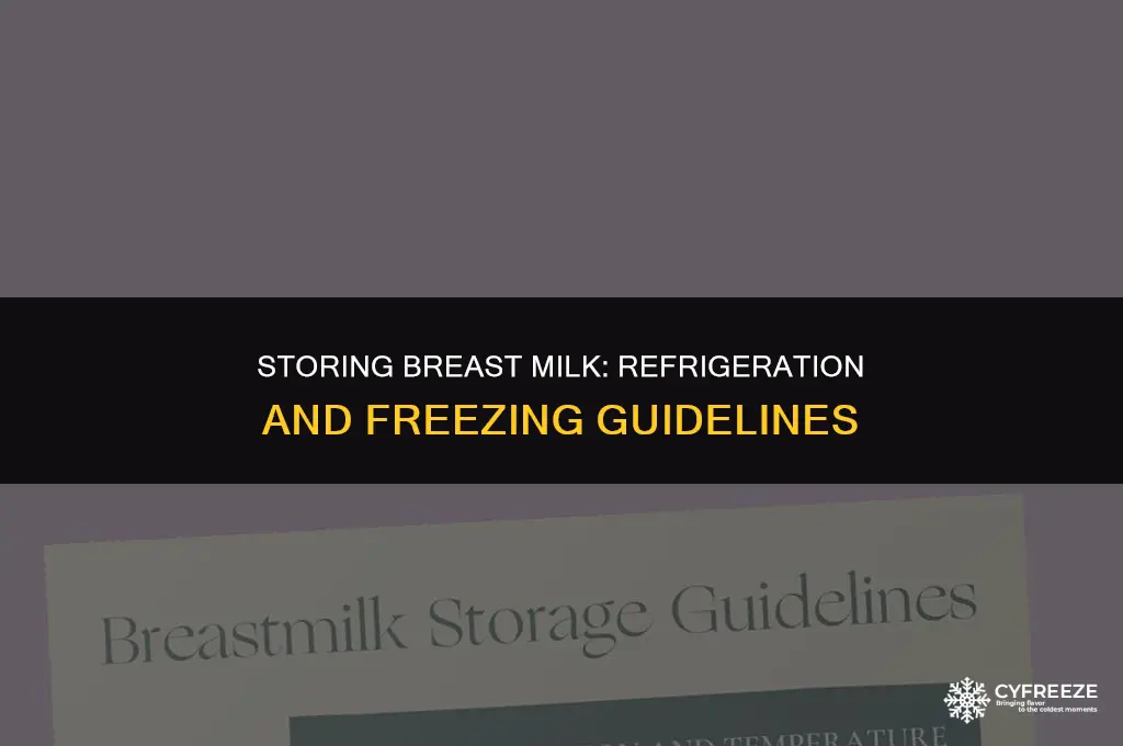 can i put breastmilk in the fridge then freeze it