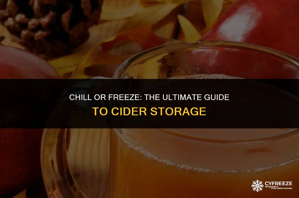can i put cider in a deep freezer