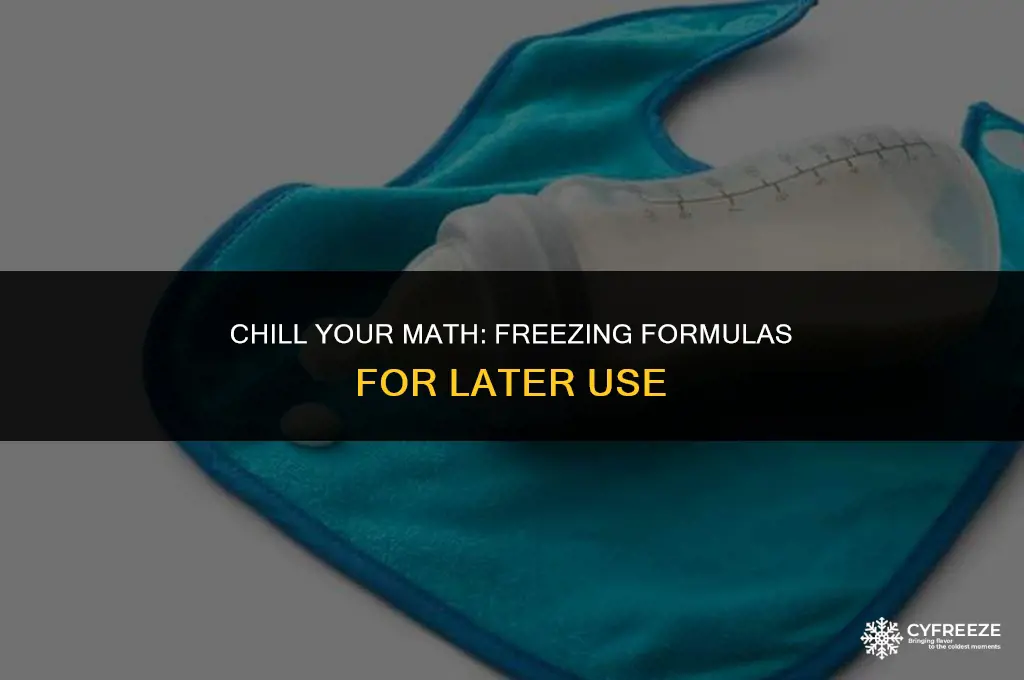 can i put formula in the freezer