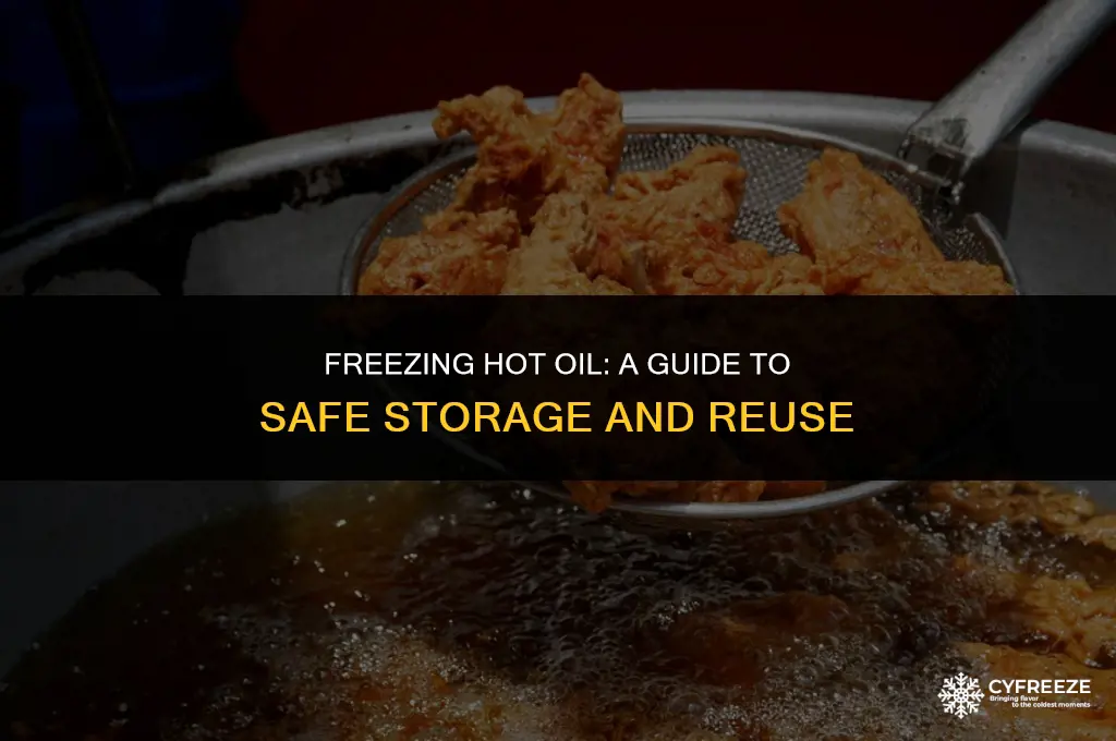 can i put hot oil in freezer