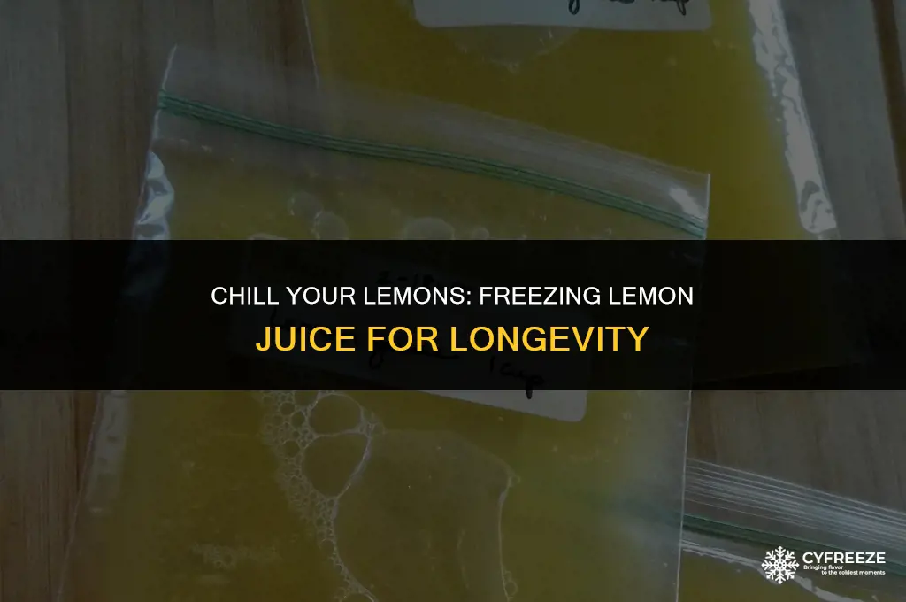 can i put lemon juice in the freezer