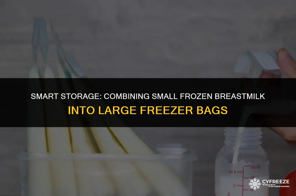 can i put small frozen breastmilk in large freezer bags