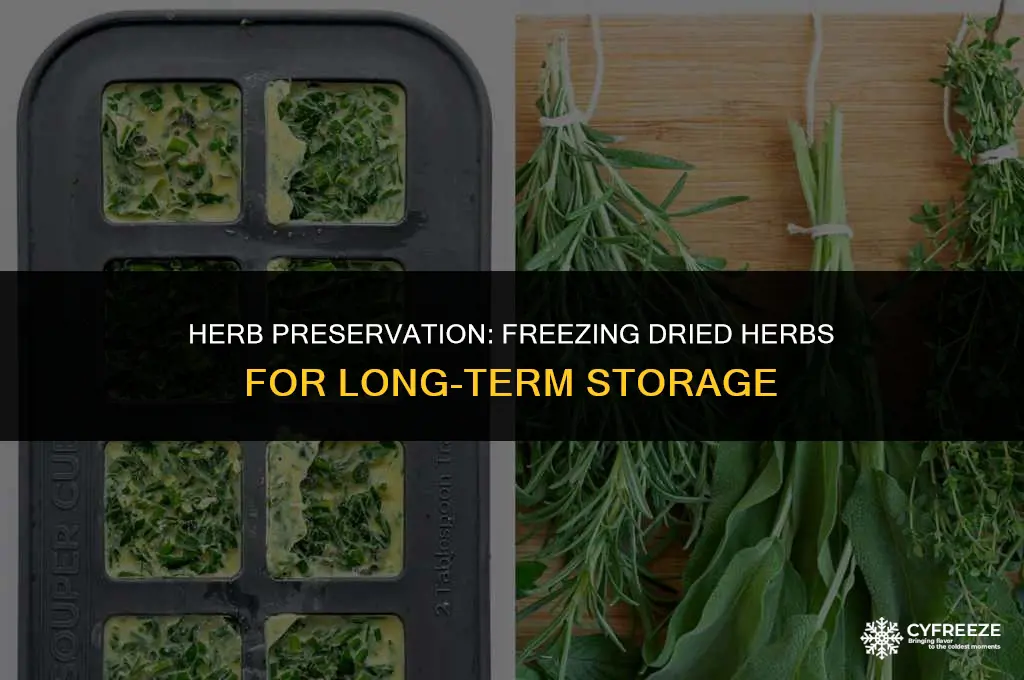 can i store dried herbs in the freezer