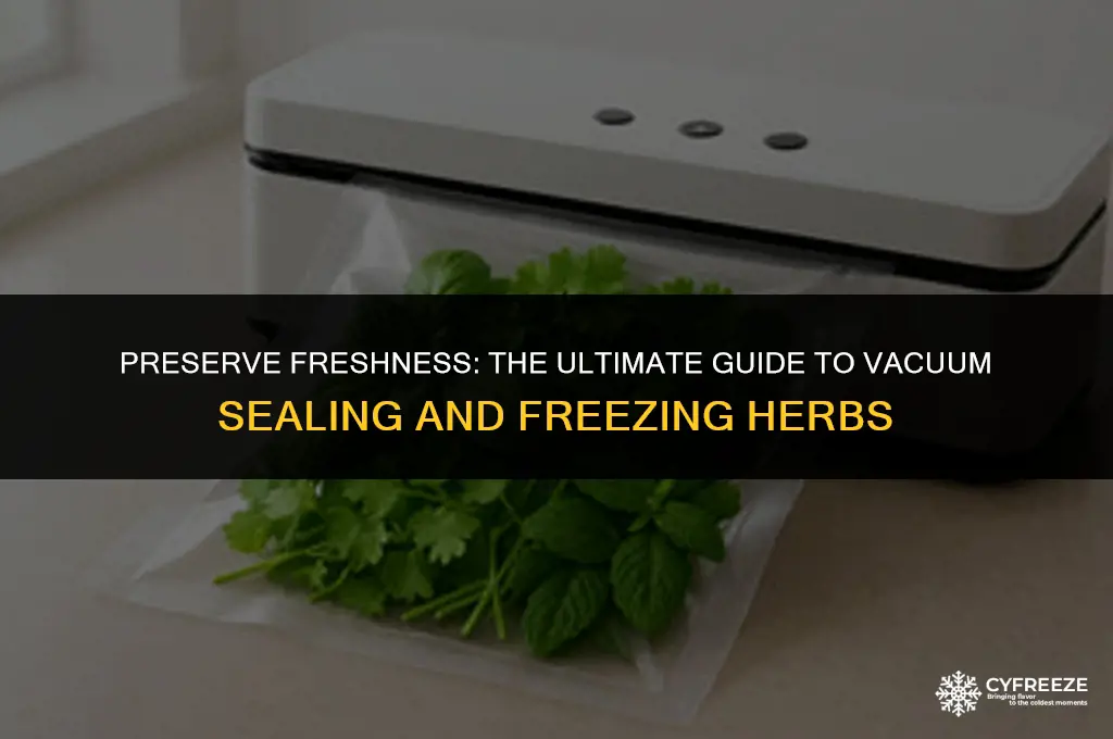 can i vacuum seal and freeze fresh herbs