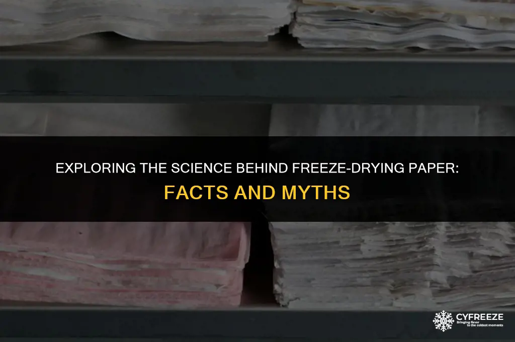 can paper be freeze dried