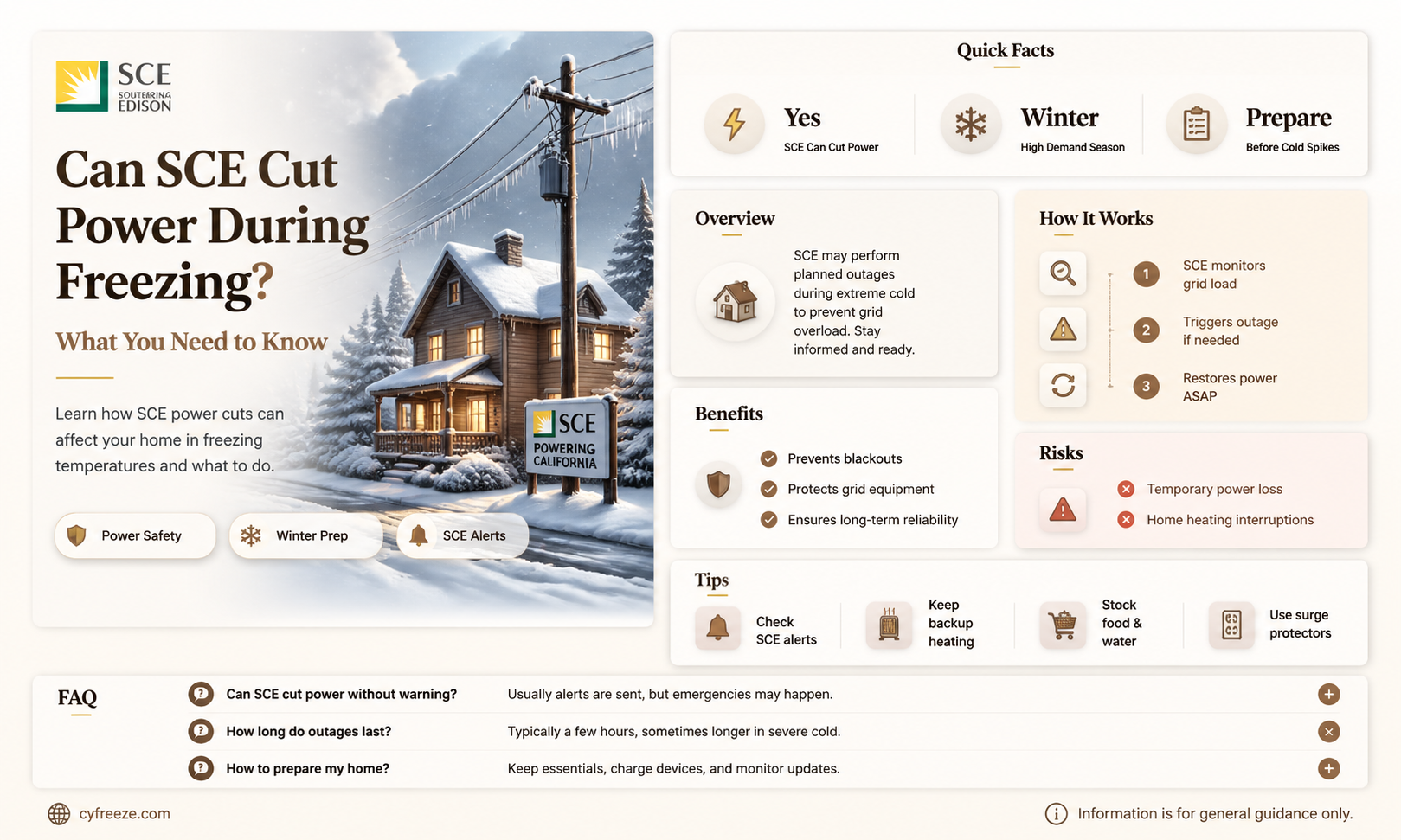 can sce cut power during freezing temperatures